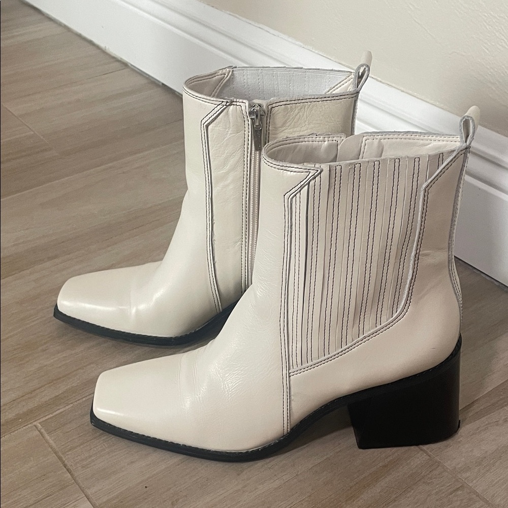 Vince Camuto Cream Ankle Boots